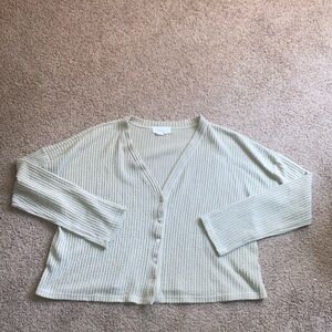 Anthropologie Cream Button-Up Cardigan